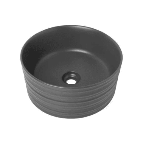 Bijiou's Deviance Onyx Grey Freestanding Basin.