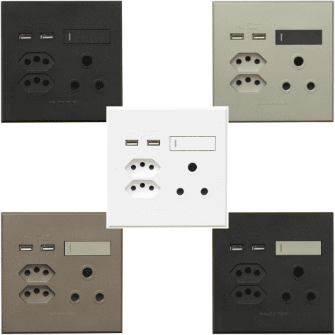 Veti 3 Range: USB, Double V-Slim, Single RSA Sockets.